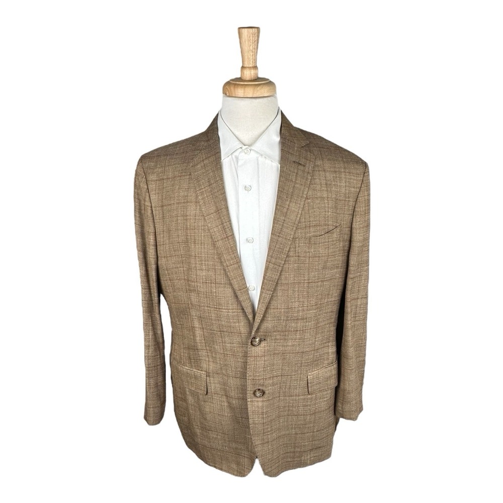 Brooks Brothers 1818 Fitzgerald E.Thomas Wool Linen Silk Blazer 43R Brown
